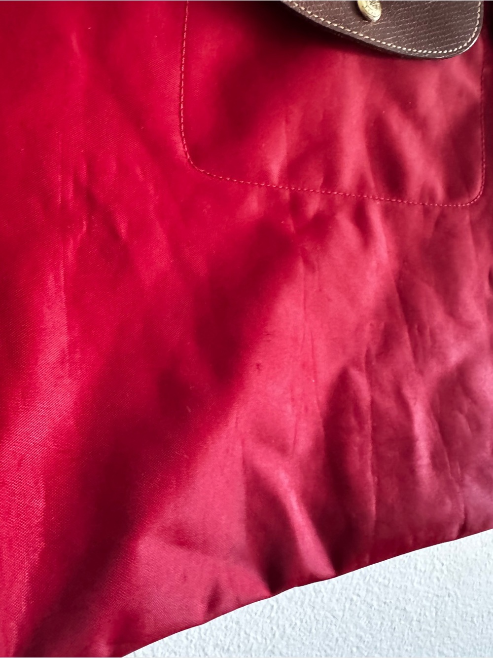 Longchamp Red Le Pliage Shopping Modele Depose Tote Bag - Picture 4 of 13